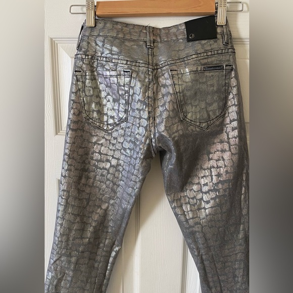 ARMANI EXCHANGE nwot Metallic Low Rise Skinny Jean Pant 0, 24 - Picture 2 of 7